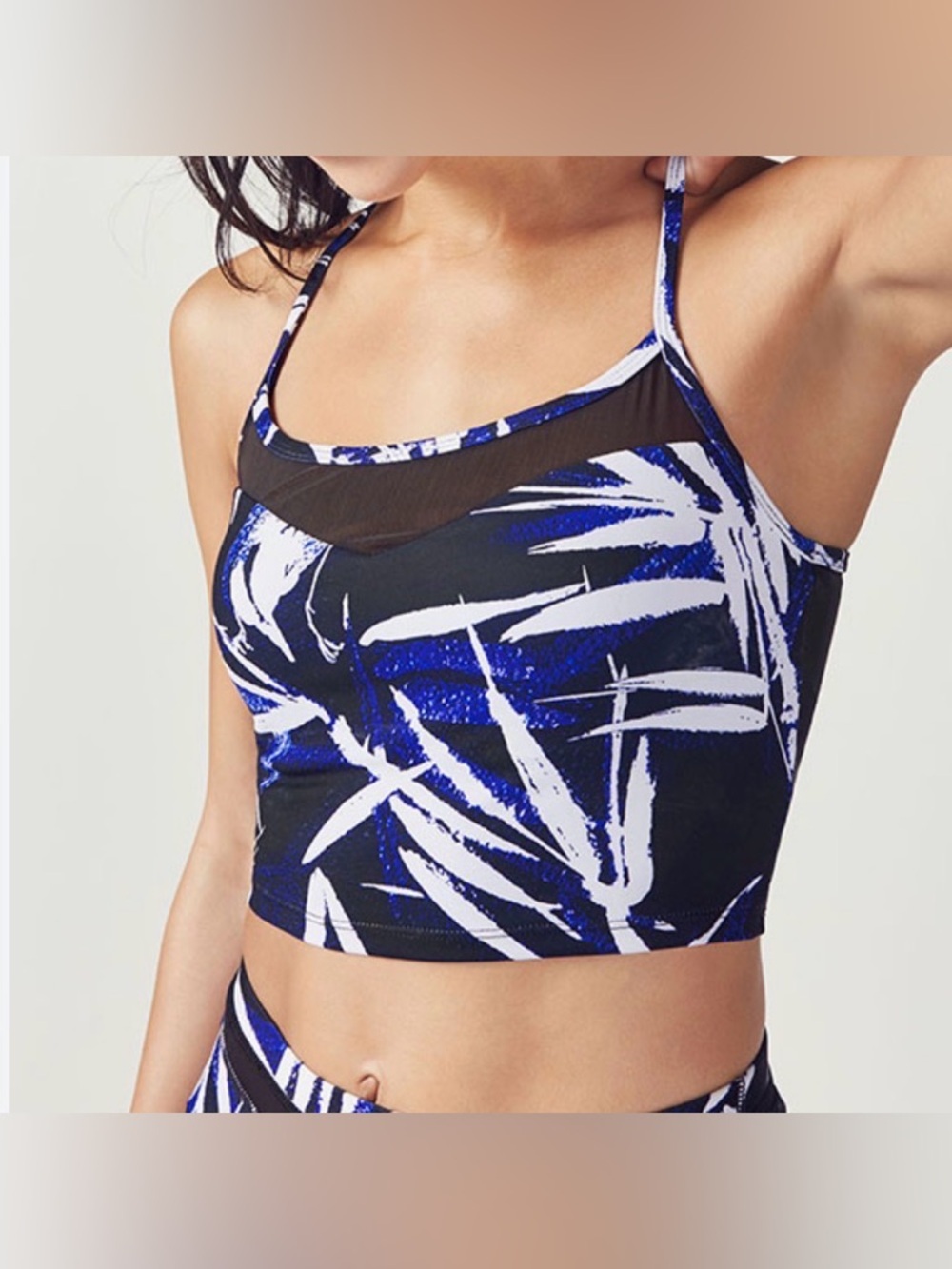 Fablectics Marcela Mesh Midi Bra women XL blue black white